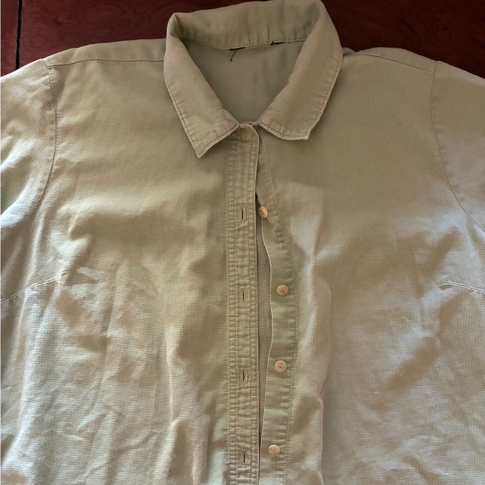 Green button up